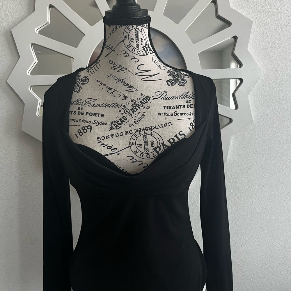 Zara Black Draped Women's Blouse
